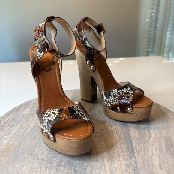 Alexandre Birman Exotic Crocodile Print Open Toe Platform Sandals US Size 9 - Picture 2 of 13